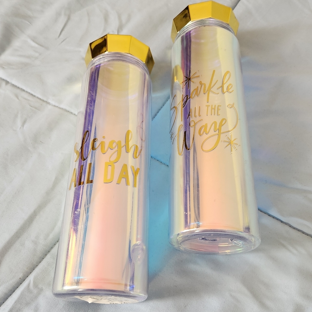 NWT Set of Humorous Winter-themed Water Bottles